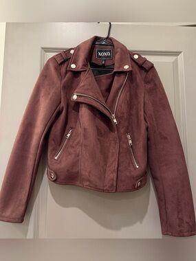 XOXO Women’s Suede Moto Jacket